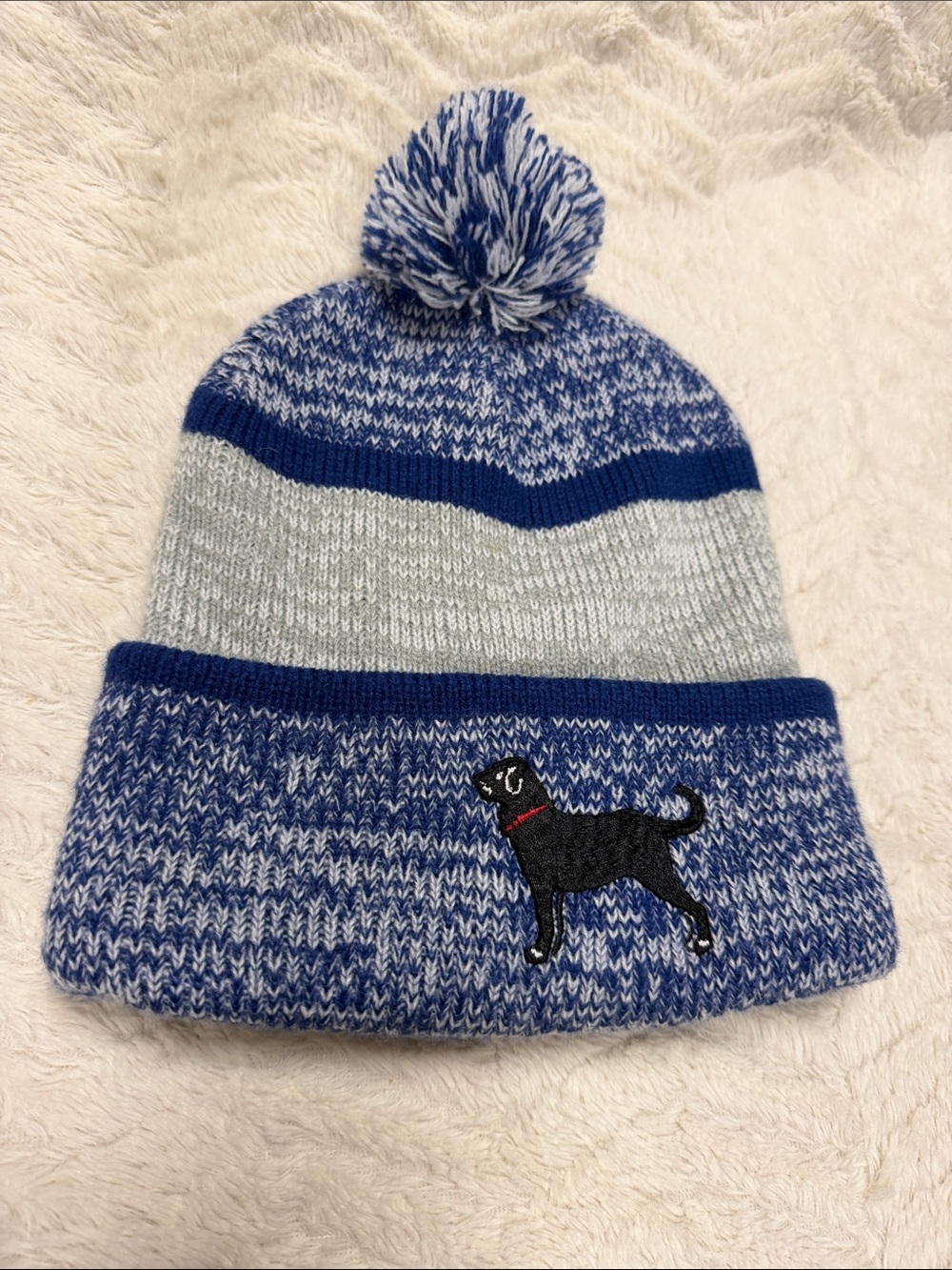 47 brand The Black Dog  pom pom knit blue & gray  beanie Martha’s Vineyard